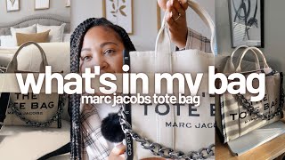 Whats In My Bag Marc Jacobs Tote Bag  The Jacquard  Medium [upl. by Anailli205]