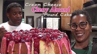 Cream Cheese Cherry Almond Pound Cake🍒  Its Pound Cake Time  This Cake Is Soooo Good [upl. by Ettegroeg]