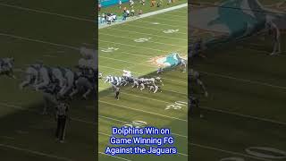 Dolphins Win on Game Winning FG Against the Jaguars NFL [upl. by Kotick]