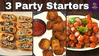 3 Easy Non Veg Starters For New Year Party  Starters Recipe  Party Snacks Ideas [upl. by Htezzil819]