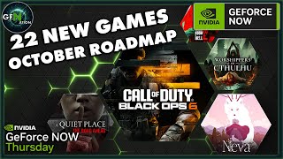 GeForce NOW News  22 New Games  October Roadmap [upl. by Adnyc410]