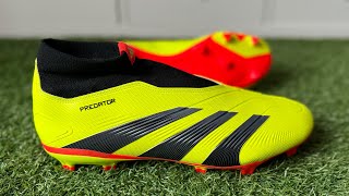 Adidas Predator League Laceless FGAG Boots Review  On Feet amp Unboxing ASMR 4K [upl. by Rumney107]