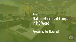 How to make Letterhead Template in Microsoft Word [upl. by Decrem896]