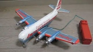 野村トーイ、電動リモコン走行 ブリキ製 ボーイング377 Capital Airlines Tin Toy [upl. by Cicero]