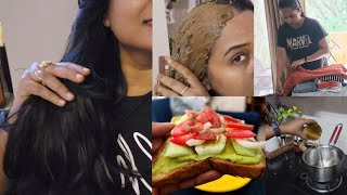 Hair Nourishing Mask  Healthy breakfast  Organising Home Vlog [upl. by Fionna]