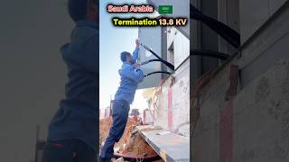 Saudi Arabia Electrician work termination 138Kv ￼ electrician minivlog shorts shortvideo [upl. by Rowland]