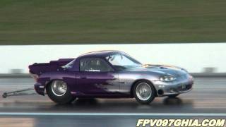 PAC PERFORMANCE MAZDA MX5 13B TURBO RUNS 769  172 MPH AT SYDNEY DRAGWAY  392011 [upl. by Zurkow]