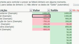 Planilha de controle financeiro pessoal ajuste de saldo [upl. by Einnahpets481]