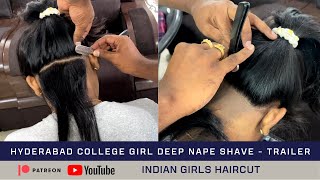 High Nape Shave  Indian women headshave  undercut hairstyles  Forced Haircut  shorthair shave [upl. by Johannes]