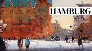 Städteaquarell Tutorial  Hamburg [upl. by Oivat]