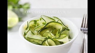 Cucumber Zucchini Ribbon Salad  Vegan Paleo Keto [upl. by Verina]