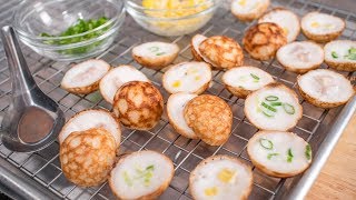 Thai Coconut Pancake Recipe  Kanom Krok ขนมครก  Thai Recipes [upl. by Ahsinroc290]