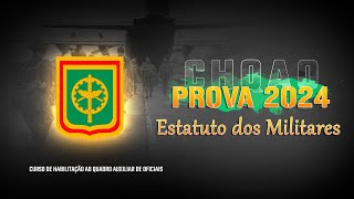 CHQAO  Prova 2024  Estatuto dos Militares [upl. by Camden]