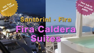 🇬🇷Santorini Greece ⛰️Fira Caldera Suites 🔱Hot tub with ocean view🏛 [upl. by Quartis864]