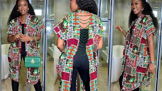 How to make a BEADED BACKLESS KIMONO JACKET with Drawstring Design [upl. by Lebasile]