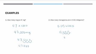 Metric Conversions Converting milligrams mg to micrograms mcg [upl. by Jahdai225]