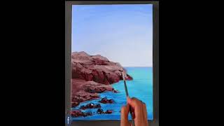 Captivating Beautiful Seascape Acrylic Painting  StepbyStep Tutorial for Beginners [upl. by Laband510]