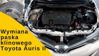 Toyota Auris II 16 Valvematic  wymiana paska klinowego Serpentine belt replacement [upl. by Vinni]