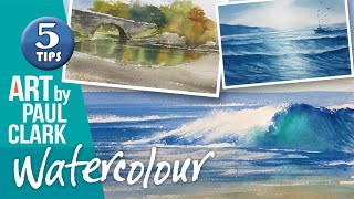 How to Paint Water in Watercolour  5 Easy Lessons [upl. by Bonny361]