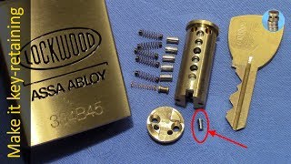 picking 511 LOCKWOOD 334B45  how to make it keyretaining  6 pin repicking [upl. by Stander]