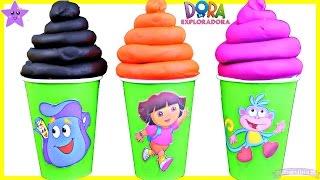 DORA LA EXPLORADORA Helados de Plastilina play doh Bolsitas Sorpresas Juguetes sorpresas en español [upl. by Lletnahc]