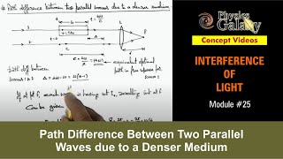 Class 12 Physics  Interference  25 Path Difference Between Two Parallel Waves in Denser Medium [upl. by Ylrrad]