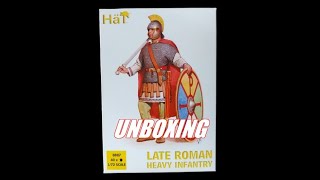 Unboxing boîte de figurines Hät 8087 Infanterie Lourde de lEmpire Romain tardif au 172 [upl. by Mallen]