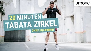 20 MINUTEN TABATA ZIRKELTRAINING  Ohne Equipment  nur Eigenkörpergewicht umove [upl. by Dressler685]