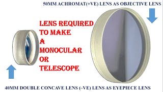 ACHROMATIC LENS AS OBJECTIVE LENS amp EYEPEICE LENS REQUIRED TO MAKE A MONOCULARBINOCULAR TELESCOPE [upl. by Hnid488]