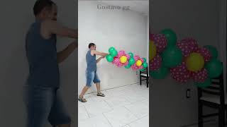 😊ARCO DE GLOBOS SIN ESTRUCTURA 🌸 flores con globos  gustavo gg [upl. by Maurits]