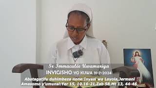 Inyigisho ya Sr Immaculée aragira ati NARANYUZWE  Ijambo ryImana ryo kuwa 31072024 [upl. by Beebe]