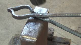 How to Forge a Pair of Blacksmithing Tongs Out of Rebar [upl. by Desma]