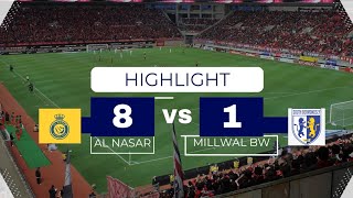 HIGHLIGHTS  AL NASSR vs MILLWALL BW  pess e football 2024  robert Lewandowski kylian mbappe [upl. by Lalita]