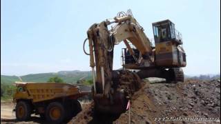 CAT 5130 loading 777Bs up close [upl. by Htomit]