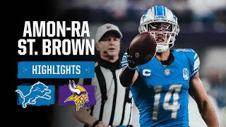 AmonRa St Brown highlights from his 14th career 100yard game  Lions at Vikings [upl. by Amesari]