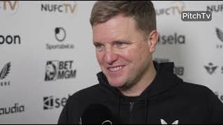 EDDIE HOWE WE REALLY KEPT OUR COMPOSURE WELL  Post Match Interview  Newcastle 30 Fulham [upl. by Esereht628]