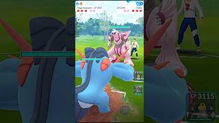 ✨Shiny Palkia VS Mega Swampert PVP Water Battle in pokemongo [upl. by Langley374]