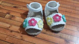 Sandalias para niña de 3 a 6 meses a crochet [upl. by Assille813]