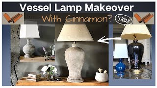 Vessel Table Lamp Makeover With Cinnamon  DIY Lamp Makeover [upl. by Eedeed746]