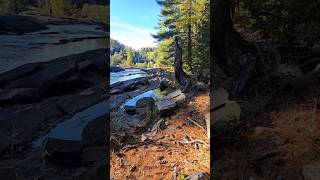 Muskoka River with Metamorphic Rock in Autumn muskoka outdooradventure bracebridge [upl. by Dory]