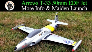 Arrows T33 Shooting Star 50mm EDF Jet PNP  Surface Deflection Gyro Initialization amp Maiden Launch [upl. by Wit558]