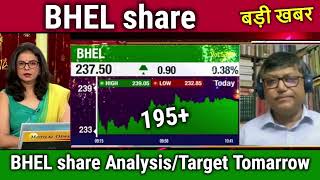 BHEL share latest newshold or sell bhel share analysisbhel share tomorrow target [upl. by Gnak]