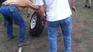 Mounting a tire with carburetor cleaner [upl. by Sugar962]