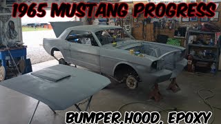 Transforming a Hack Job Bodywork on This 1965 Ford Mustang  Rear Bumper amp Hood Scoop ford [upl. by Naeloj310]