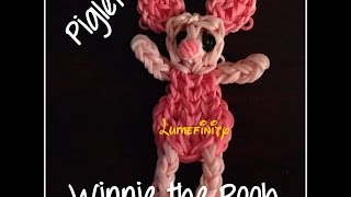 Rainbow Loom bands Piglet  Winnie the Pooh Figure Charm by Lumefinity  How to [upl. by Ymmit]