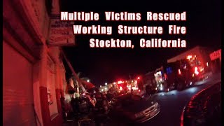 Multiple Victims Rescued • Working Structure Fire • Stockton Fire [upl. by Cleodel775]