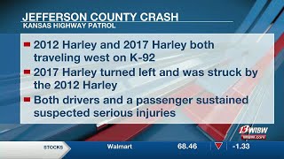 Three people sent to hospital following motorcycle crash on K92 in Jefferson County [upl. by Alyacim]