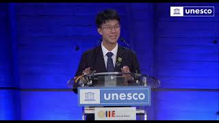 Q Youth Representative Speech on Royal Patron and Peace at UNESCO Paris France 28102024 [upl. by Aronle495]