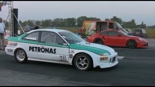 Porsche 997 Switzer Turbo Vs Petronas Honda Civic Turbo 600 HP [upl. by Hubbard902]