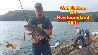 FISHING FOR COD FISH from cliffs around St Johns Newfoundland Labrador 2021 [upl. by Mirabella18]